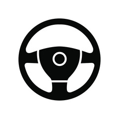 Steering wheel flat icon