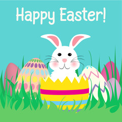 Easter bunny in a Happy Easter card