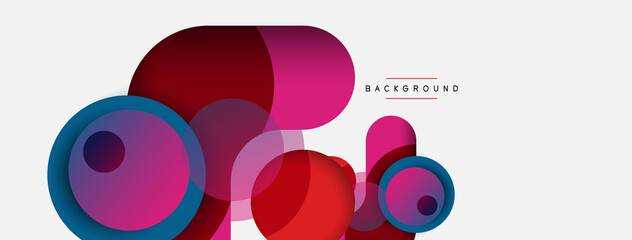Vector round shapes circles minimal geometric background. Vector illustration for wallpaper banner background or landing page