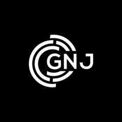 GNJ letter logo design on black background. GNJ creative initials letter logo concept. GNJ letter design.