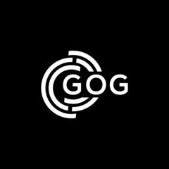 GOG letter logo design on black background. GOG creative initials letter logo concept. GOG letter design.