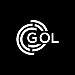 GOL letter logo design on black background. GOL creative initials letter logo concept. GOL letter design.