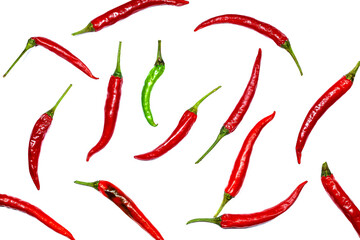 Red Chili pepper on a white background