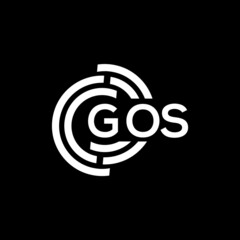 GOS letter logo design on black background. GOS creative initials letter logo concept. GOS letter design.