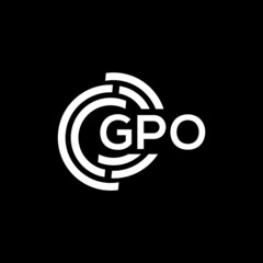 GPO letter logo design on black background. GPO creative initials letter logo concept. GPO letter design.