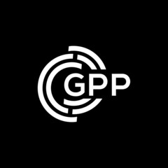 GPP letter logo design on black background. GPP creative initials letter logo concept. GPP letter design.