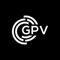 GPV letter logo design on black background. GPV creative initials letter logo concept. GPV letter design.