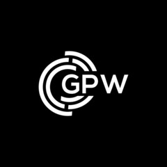 GPW letter logo design on black background. GPW creative initials letter logo concept. GPW letter design.