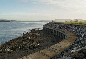 Beautiful landscape around New Marina boom beach in Banyuwangi, East Java, Indonesia.