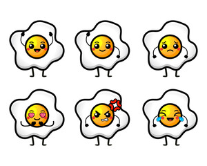 Cute egg characters vector illustration 
