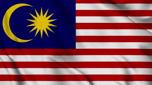Malaysia flag waving looping footage Full 4K (3840 x 2160) Realistic Malaysia Flag Looping background. Looping Closeup Full 4K (3840 x 2160) footage. Malaysia country flags. August 31