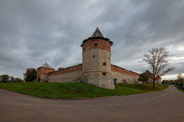 Fototapeta na wymiar The Zaraysk Kremlin is a rectangular fortified citadel, built on the orders of the Grand Prince Vasili III, originally constructed between 1528 and 1531, and located in the European part of Russia