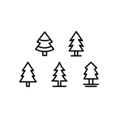 Fototapeta premium Christmas Tree Icon Set Vector Illustration