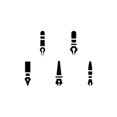 Fountain Pen Icon Set Vector Illustration