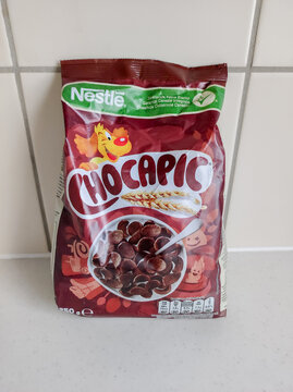 Pruszcz Gdanski, Poland - February 23, 2022: Nestle Chocapic chocolate cereal.