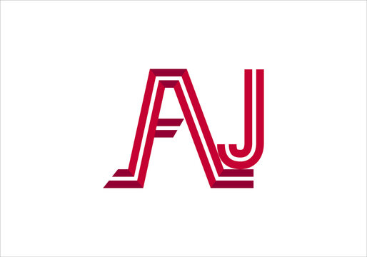  trendy and elegant AJ logo design. Vector illustration template. Monogram design