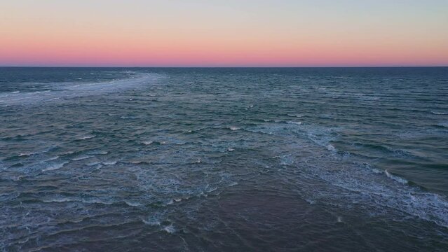 Drone Over Ocean Covering Grenen Sandbar