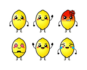Cute lemon character vector illustration