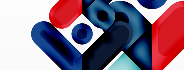 Square and circle minimal abstract background. Vector illustration for wallpaper banner background