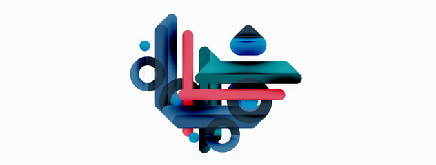 Creative geometric wallpaper. Minimal lines and circles background