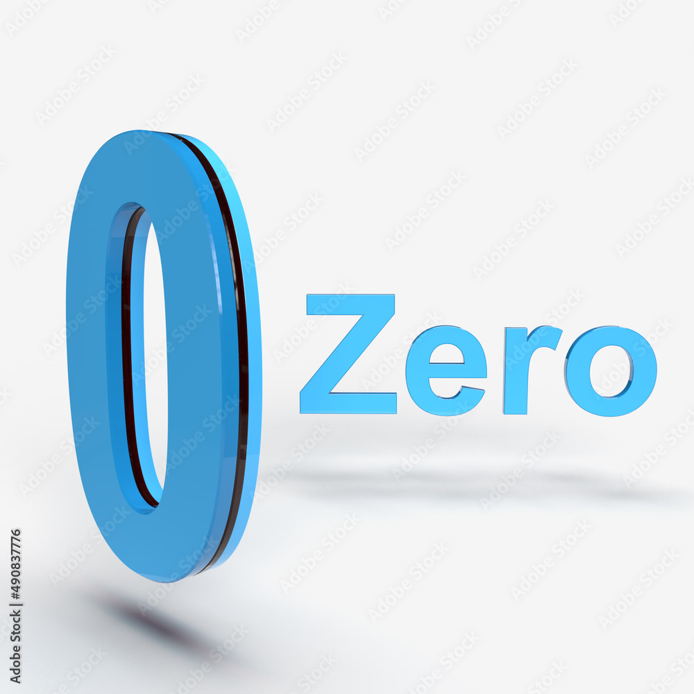 Fototapete 0 digit number alphabet 3d rendering high-quality 3d rendering illustration on white background