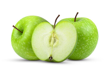 Green apples isolate on white
