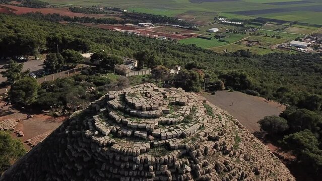 4K Footage, Aerial view of the Royal Mausoleum of Mauretania, Algeria 