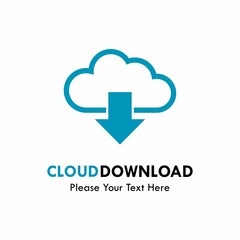 Cloud download logo template illustration