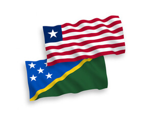 Flags of Solomon Islands and Liberia on a white background