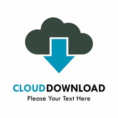 Cloud download logo template illustration