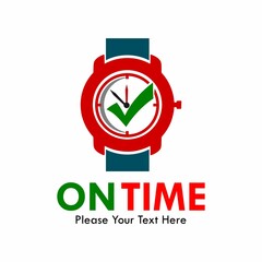 Obraz premium On time logo template illustration