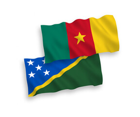 Flags of Solomon Islands and Cameroon on a white background