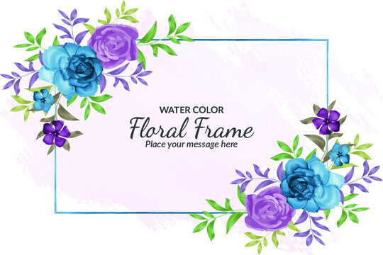 Spring roses floral frame background with watercolor Free Vector
