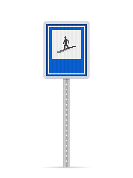 Pedestrian Underpass Or Overpass Road Sign