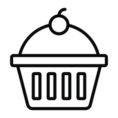 cup cake vector Line Icon. Simple Creative vector Line Icon
