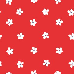 Seamless vintage pattern. White flowers .  red background. vector texture. fashionable print for textiles, wallpaper and packaging.