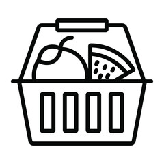 fruit basket vector Line Icon. Simple Creative vector Line Icon