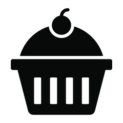 cup cake vector glyph Icon. Simple Creative vector Line Icon