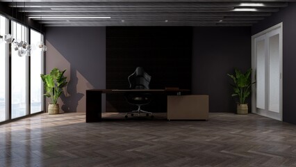 office front desk or receptionist room with wooden design interior