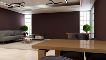 luxury restaurant bar cafe 3d design interior for wall mockup