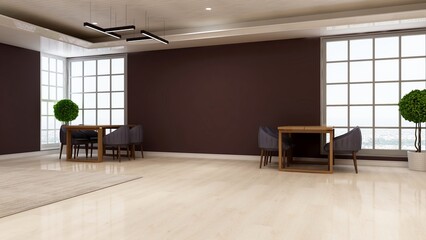 luxury restaurant bar cafe 3d design interior for wall mockup