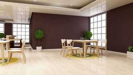 luxury restaurant bar cafe 3d design interior for wall mockup