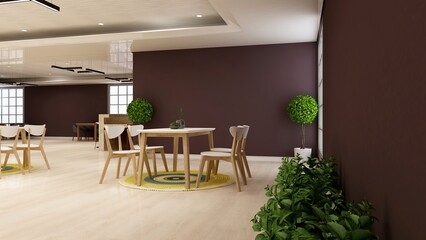 luxury restaurant bar cafe 3d design interior for wall mockup