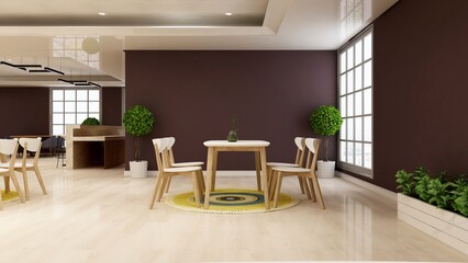luxury restaurant bar cafe 3d design interior for wall mockup