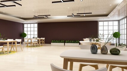 luxury restaurant bar cafe 3d design interior for wall mockup