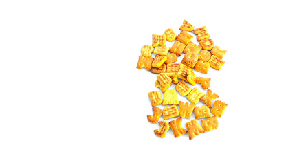 Fototapeta premium Alphabetical shape cookies isolated on white background