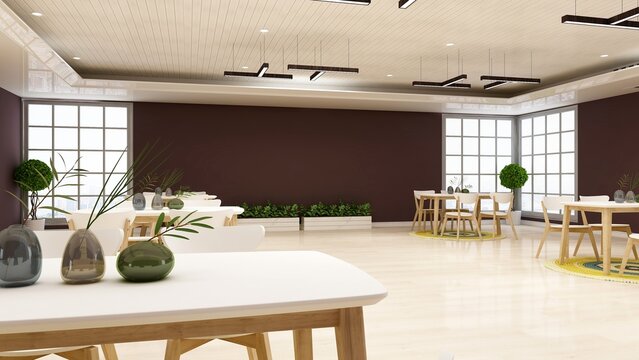 luxury restaurant bar cafe 3d design interior for wall mockup