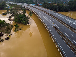 Pulau Sekati Bridge in Kuala Terengganu. The wooden bridge just beside it is used by locals for leisure and fishing.