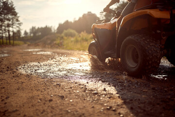 Four wheeler in the nature.Quad Bike in the mountains