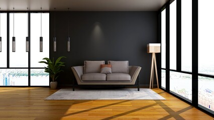 office wooden lobby waiting room for company wall logo mockup